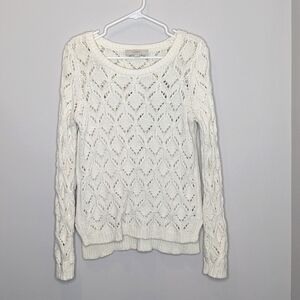 Ann Taylor Loft Open Knit Crochet Sweater M